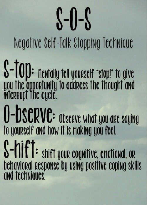 negative self talk graphic to help with mental priming